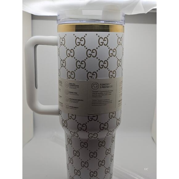 Gucci x Stanley 40oz Quencher H2.0 Tumbler White/Gold with Straw–Limited Edition - Picture 2 of 7